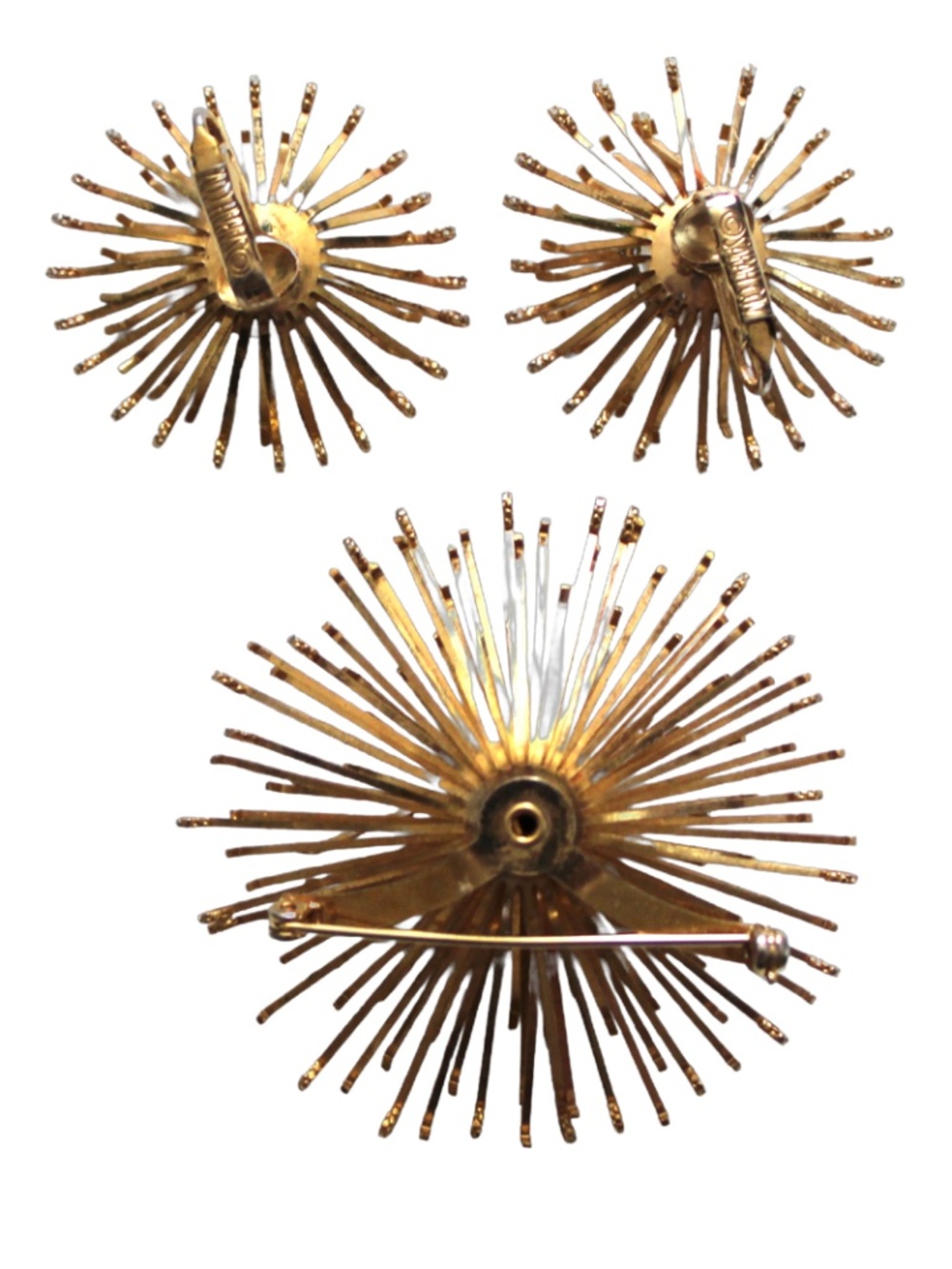 Vintage Sarah Coventry Atomic Starburst Brooch and Earrings - Picture 5 of 6